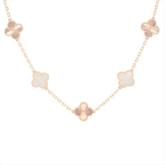 Van Cleef & Arpels Limited Edition Guilloche & Mother of Pearl 20 Vintage Alhambra Necklace