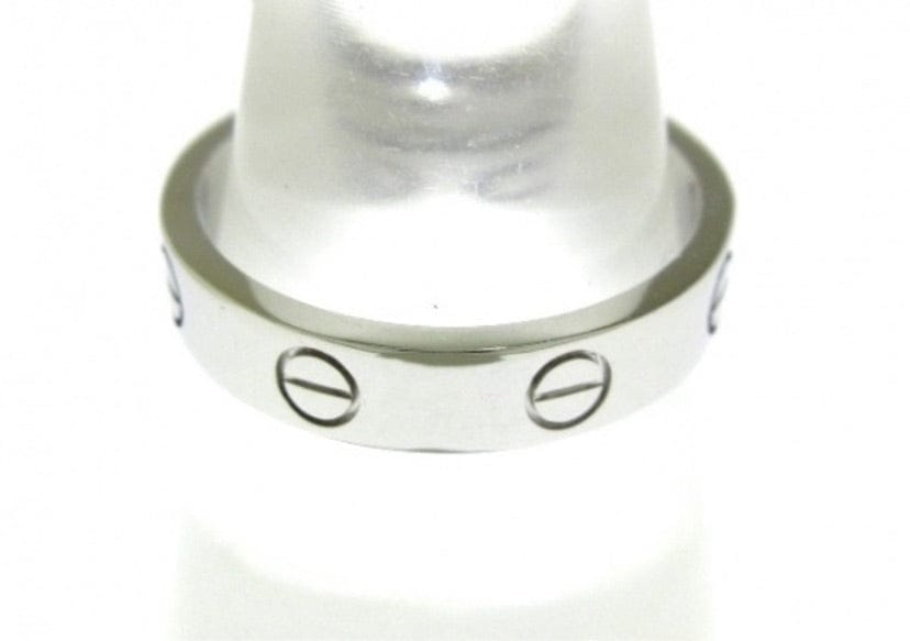 Cartier 1P Diamond Wedding 18KT White Gold Love Ring Size 54