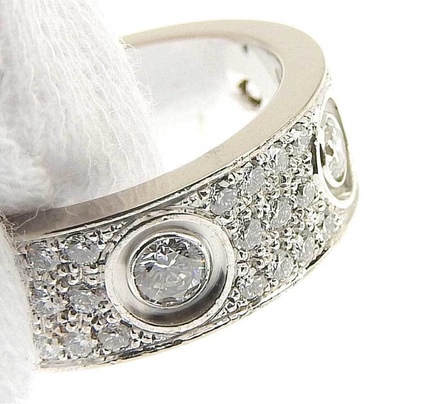 Cartier Diamond-Paved Love Ring Size 49