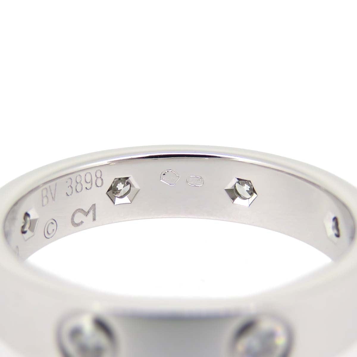 Cartier 8P Full Diamond Mini Wedding Love Ring 18KT White Gold #50/ 5