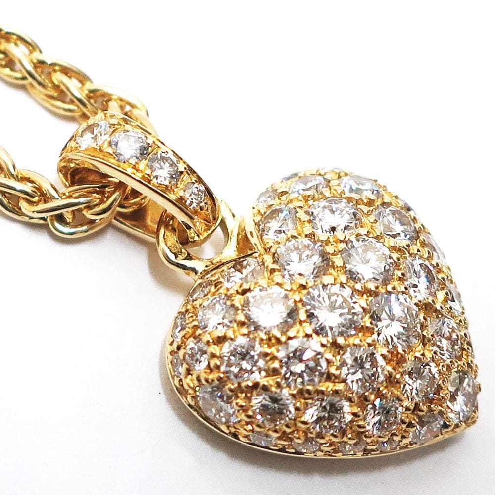 Cartier Diamond Puffy Heart 18Kt Yellow Gold Necklace