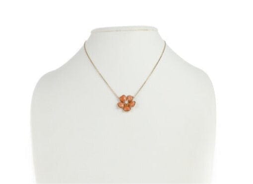 Rare Van Cleef & Arpels Nerval Diamond & Coral Yellow Gold Necklace