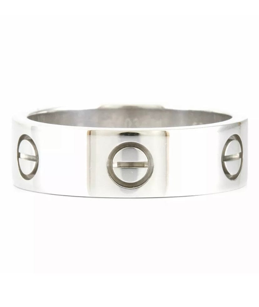 Cartier 18KT White Gold Love Ring Size 58/ US 9