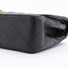 CHANEL Black Lambskin GHW Double Flap