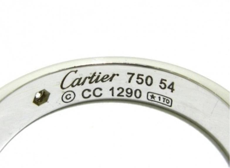 Cartier 1P Diamond Wedding 18KT White Gold Love Ring Size 54