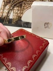 Cartier 18KT Yellow Gold Love Bracelet Size 17
