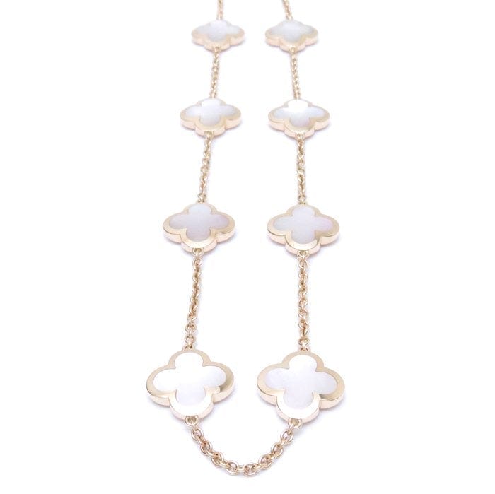 Van Cleef & Arpels Pure Alhambra Mother of Pearl 9 Motif Necklace