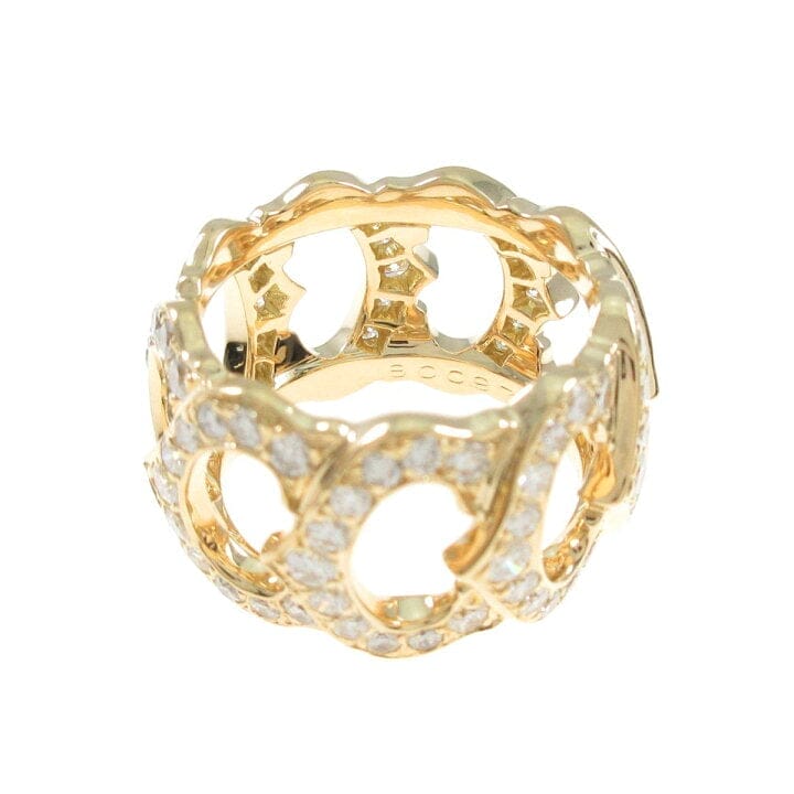 Cartier C de Cartier Diamond-Paved 18KT Yellow Gold Ring Size 5