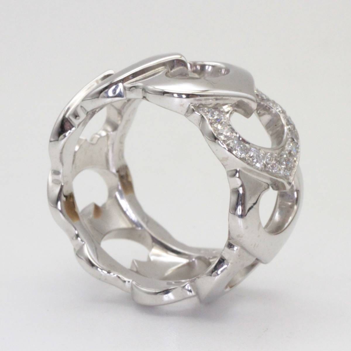 Cartier Diamond-Paved C Motif 18KT White Gold Ring