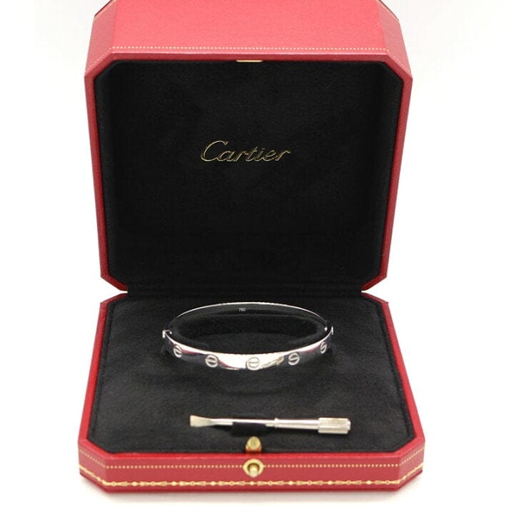 Cartier 18KT White Gold Love Bracelet Size 18