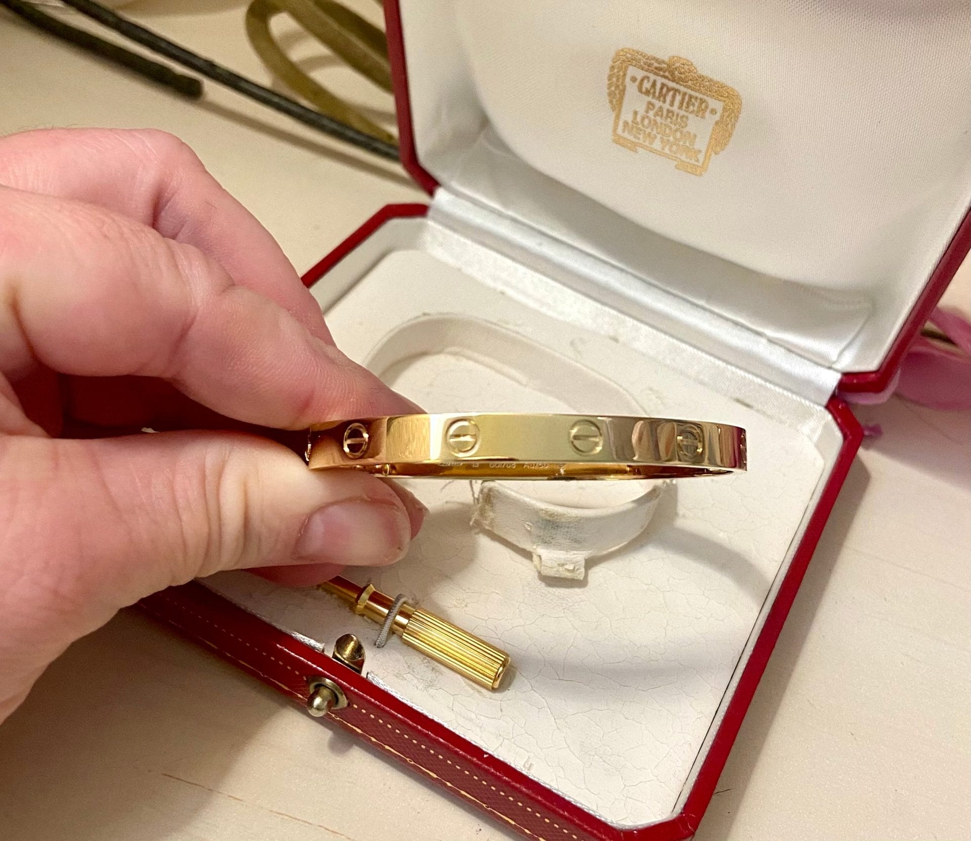 Cartier 18KT Yellow Gold Love Bracelet Size 19