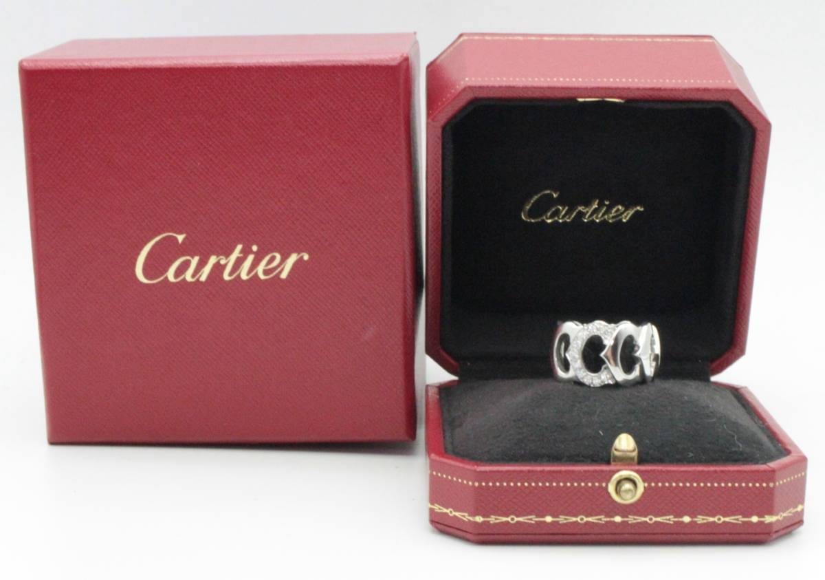 Cartier Diamond-Paved C Motif 18KT White Gold Ring
