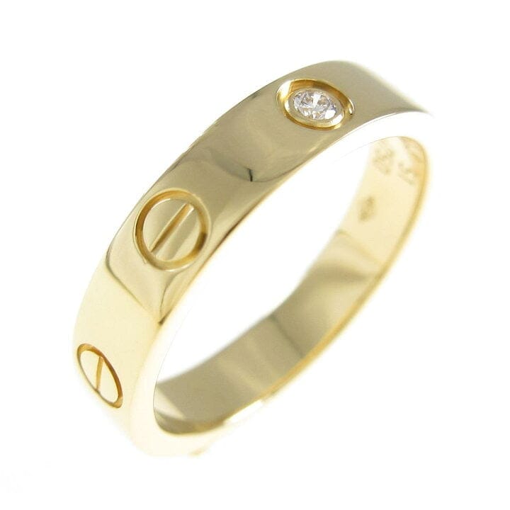 Cartier 1P Diamond 18KT Yellow Gold Love Ring Size 51/ 5.5