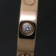 Cartier 1P Diamond 18KT Rose Gold Wedding Love Ring Size 51/ US 5.5