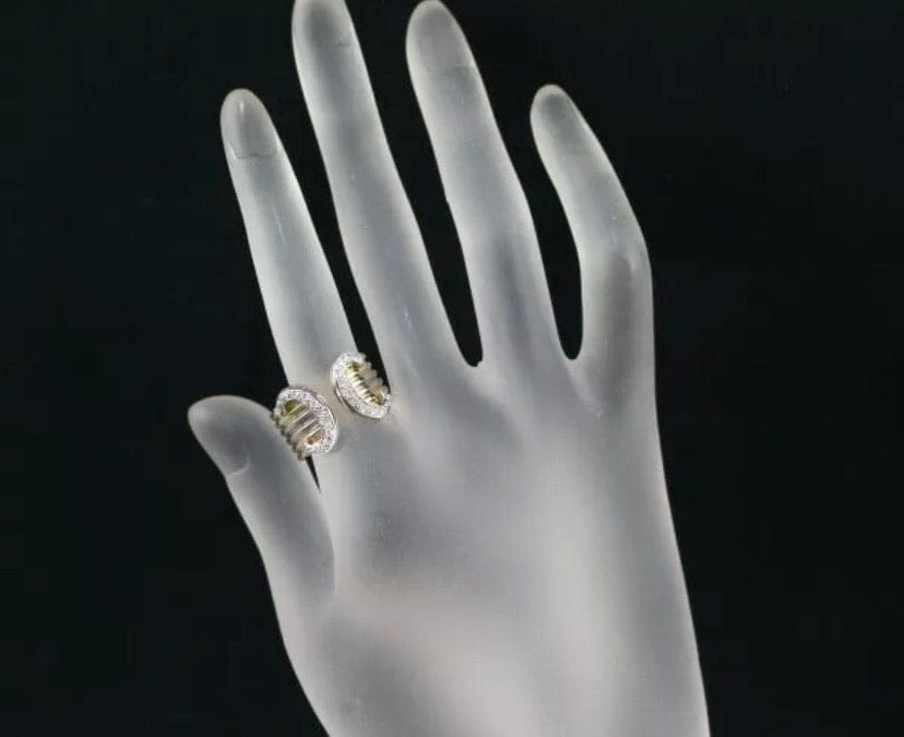 Cartier 2C Diamond 18KT Tri-Color Gold Ring #58