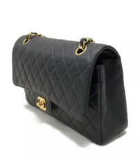 CHANEL Caviar Gold Hardware GHW Medium Double Flap Bag