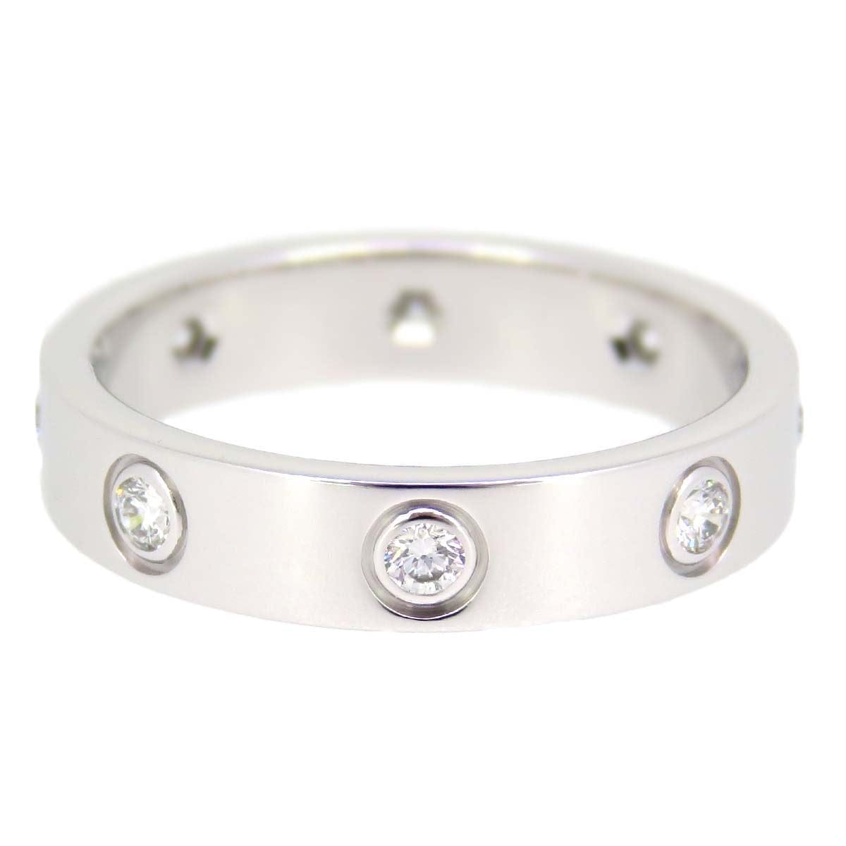 Cartier 8P Full Diamond Mini Wedding Love Ring 18KT White Gold #50/ 5