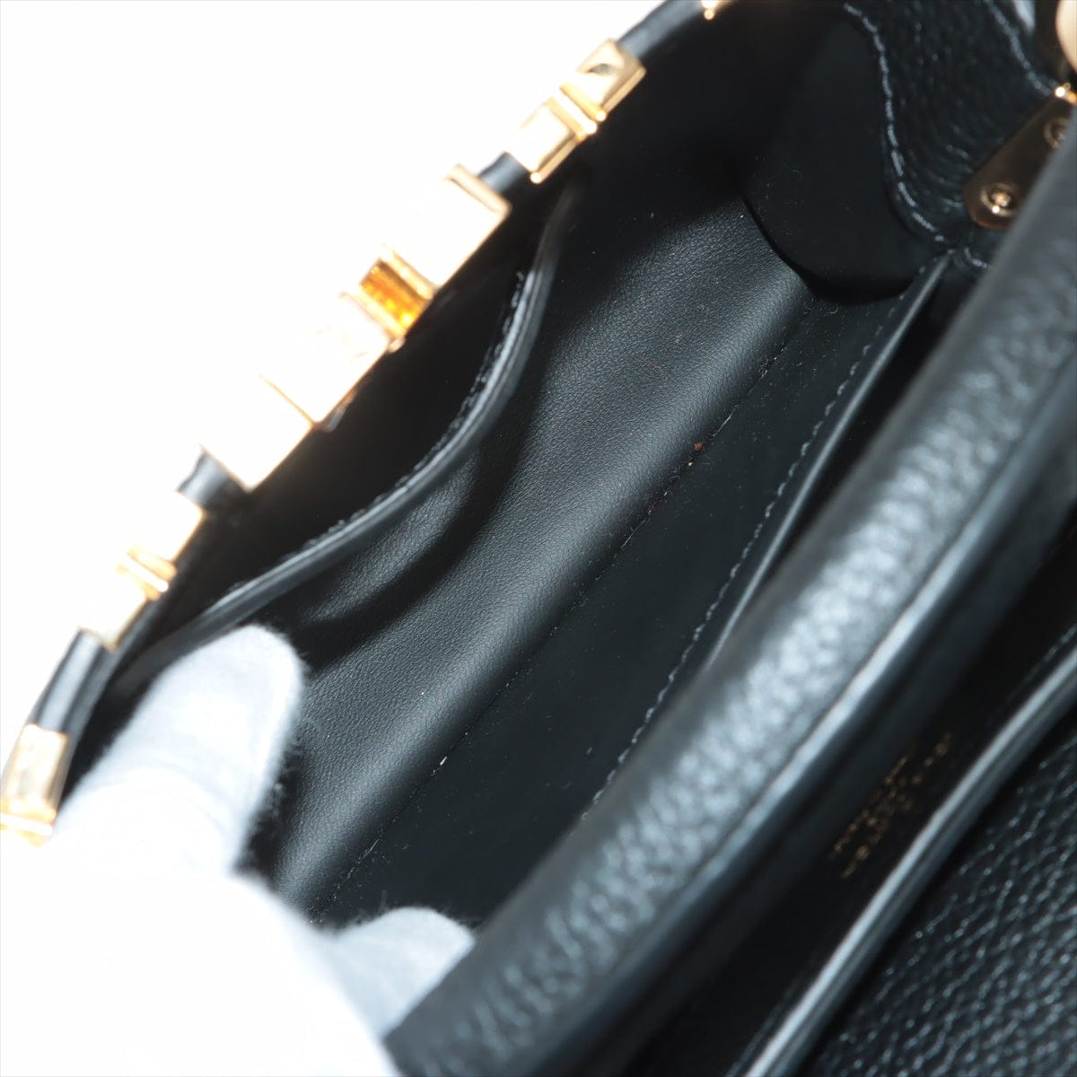 Louis Vuitton Mini Black Capucines Gold Monogram Flower Handbag