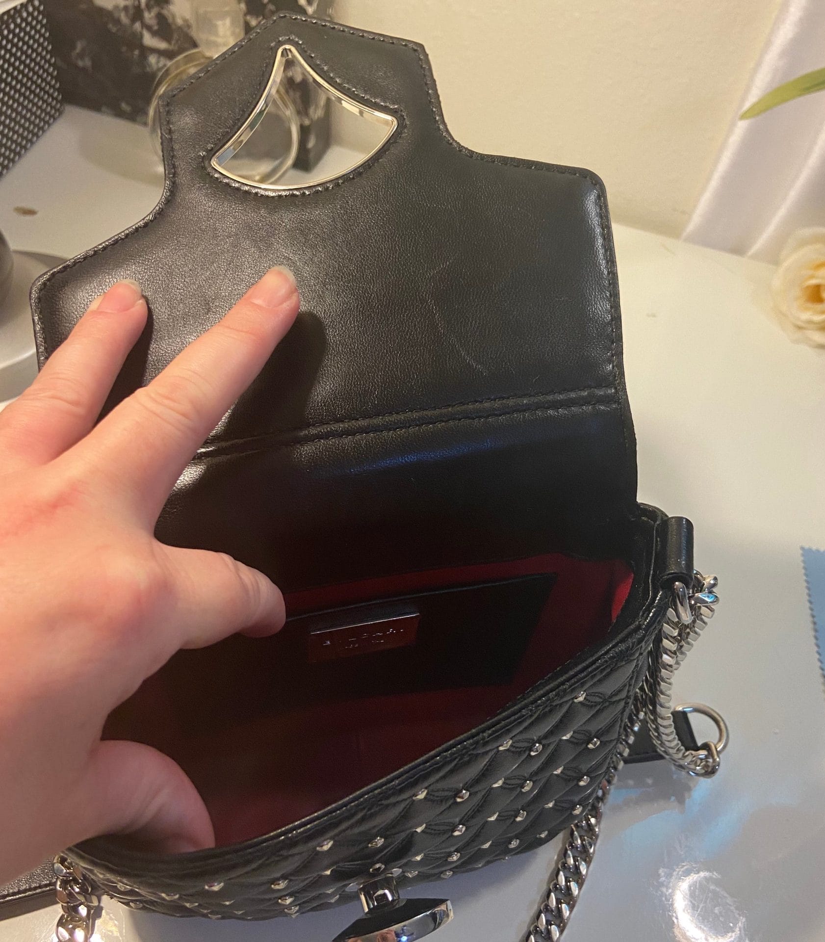 Bvlgari Divaâ€™s Dream Black Quilted w/ Studs Crossbody Handbag