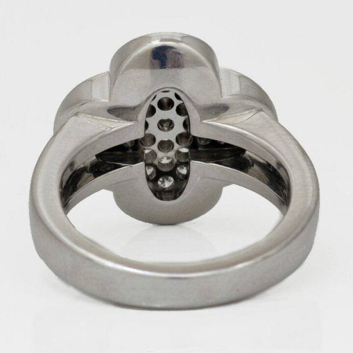 Van Cleef & Arpels Diamond Pure Alhambra 18Kt White Gold Ring Size 5
