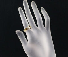 Cartier 3P Half Diamond 18KT Yellow Gold Love Ring #51