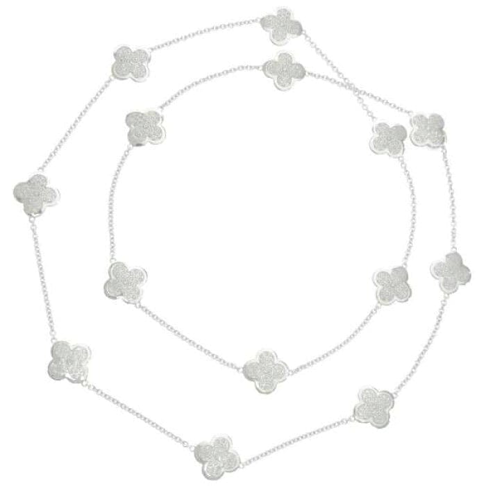 Van Cleef & Arpels Diamond Paved Pure Alhambra 16 Motif Long Necklace