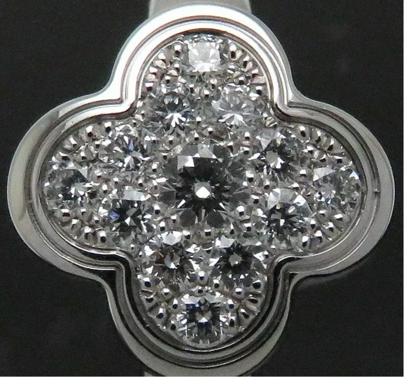 Van Cleef & Arpels Pure Alhambra Diamond Gold Ring #50/ US 5