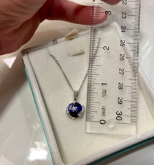CHANEL Comete Diamond Sapphire 18KT White Good Pendant Necklace