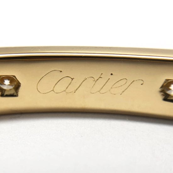 Cartier 10 Diamond 18KT Yellow Gold Love Bracelet Size 17