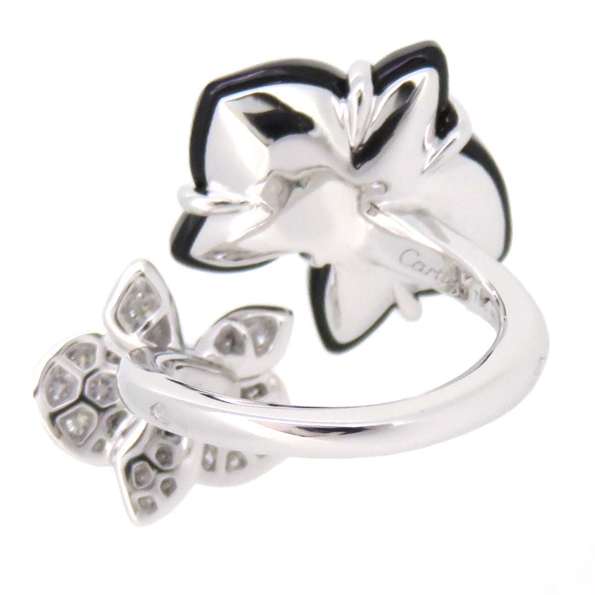 Cartier Caresse Dâ€™Orchidees Diamond Onyx White Gild Ring 5