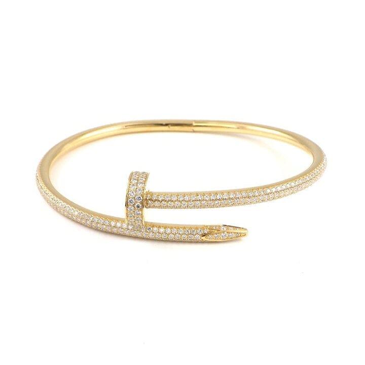 Cartier Diamond-Paved Juste Un Clou 18KT Yellow Gold Bracelet Size 18