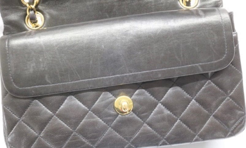 CHANEL Double Flap 23 Gold Hardware Lambskin Shoulder Bag