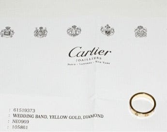 Cartier 1P Diamond Wedding Yellow Gold Love Ring Size 5