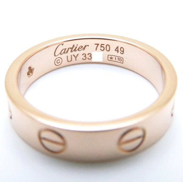 Cartier 1P Diamond 18KT Rose Gold Wedding Love Ring Size 51/ US 5.5