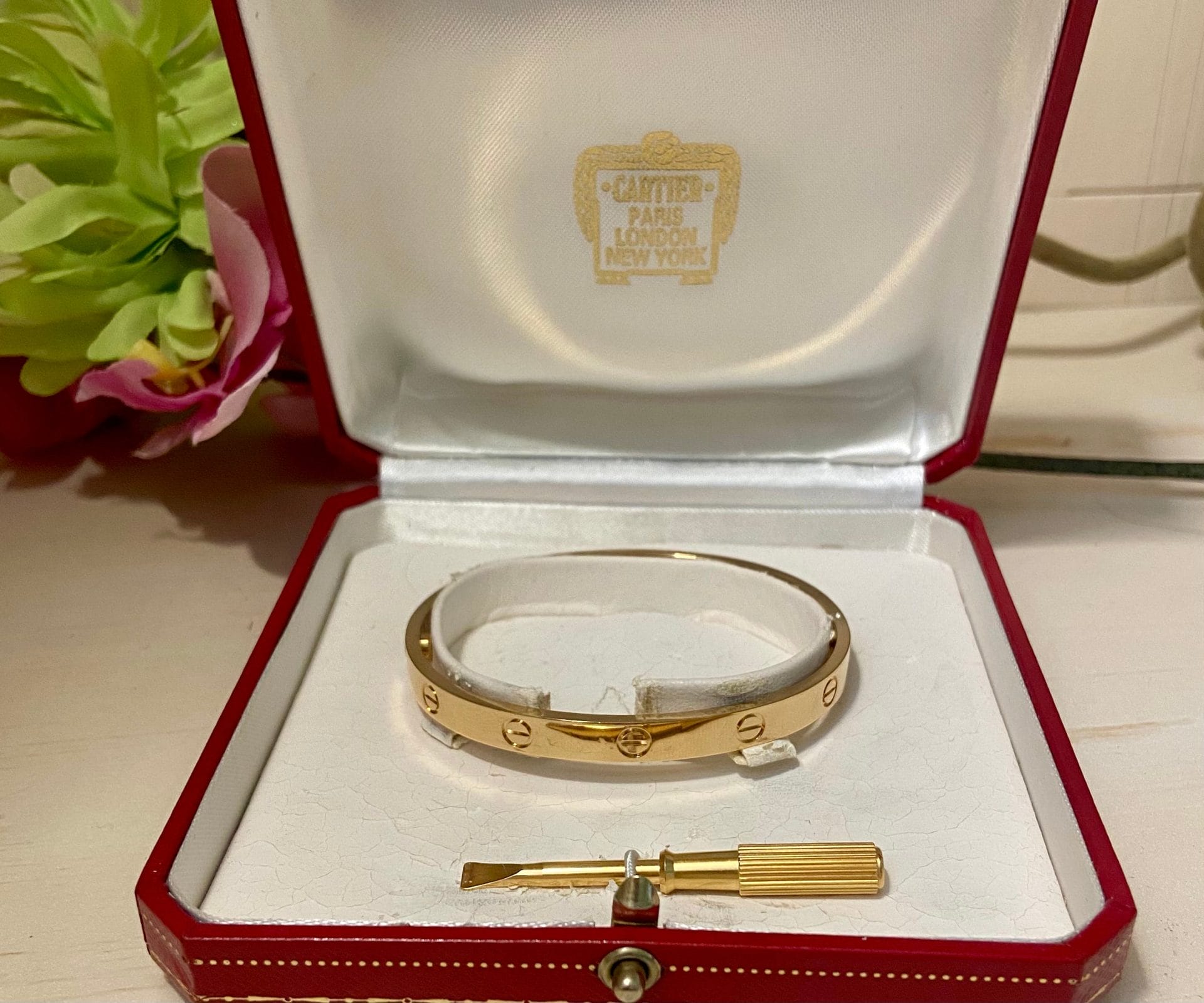 Cartier 18KT Yellow Gold Love Bracelet Size 19