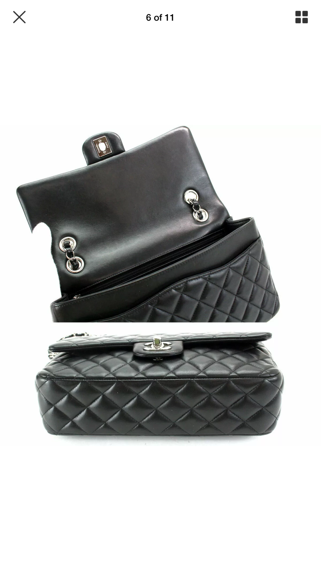 CHANEL CC Embellishments Double Flap Black Caviar Handbag