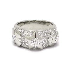 CHANEL Diamond-Paved 3 Symbol 18KT White Gold Ring