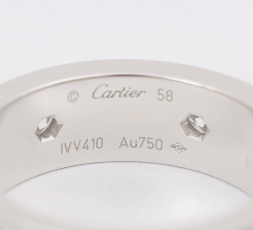 Cartier Full Diamond Paved 18KT White Gold Love Ring Size 58