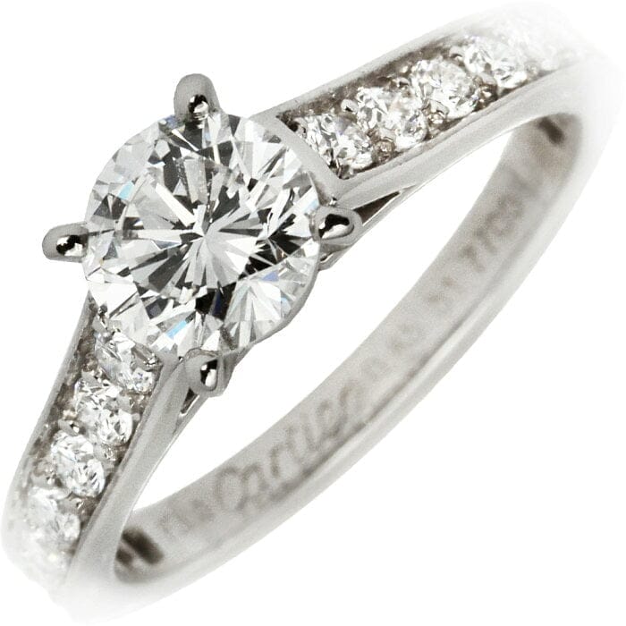 Cartier PT950 0.85ct Diamond Engagement Wedding Ring VVS2