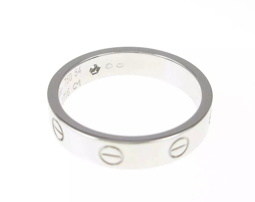 Cartier Diamond Wedding 18KT White Gold Love Ring w/ Certificate