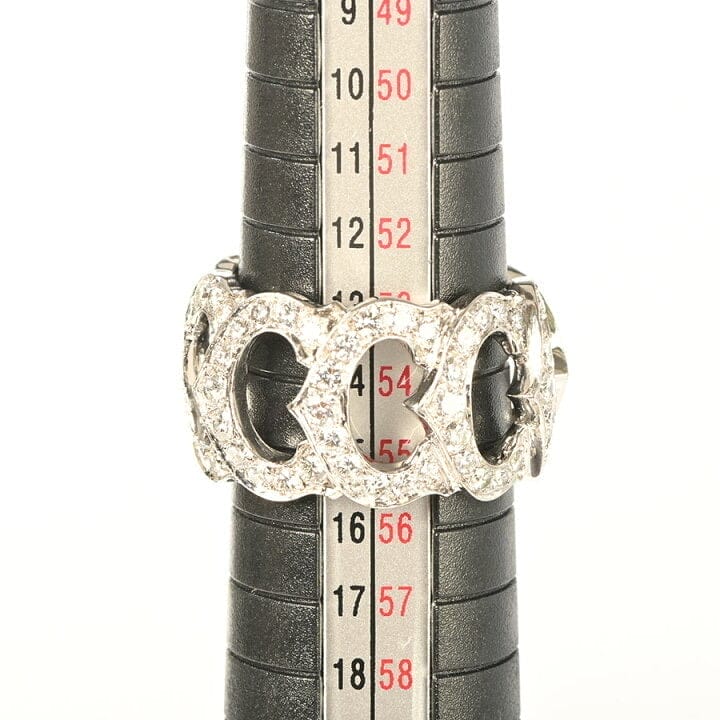 Cartier C de Diamond Entrelaces 18Kt White Gold Ring Size #54 / US 6.5