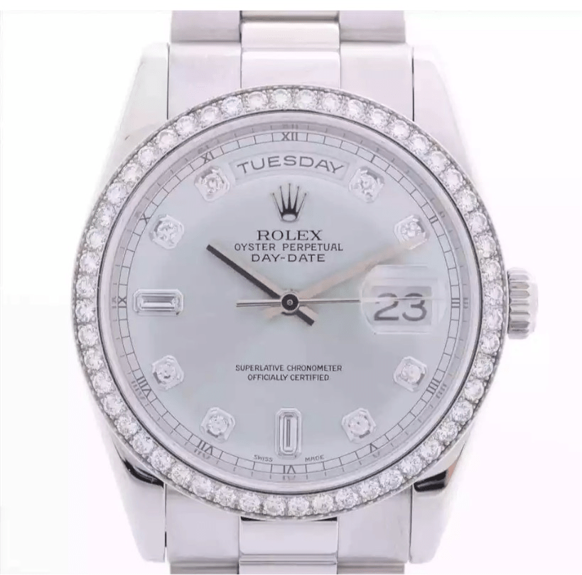 Rolex Ice Blue Diamond Dial Platinum Pt950 36mm Men’s Watch