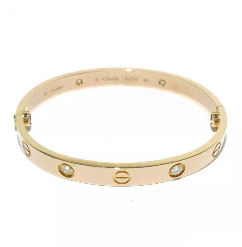 Cartier 18KT Rose Gold 4 Diamond Love Bracelet #16
