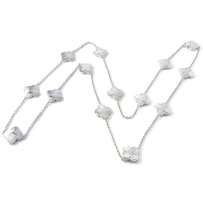Van Cleef & Arpels Pure Alhambra 18KT White Gold 14-Motif Necklace
