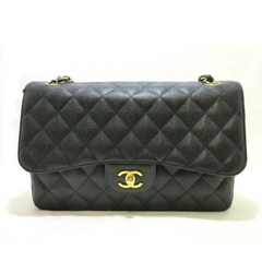 CHANEL Black Caviar GHW Double Flap Bag