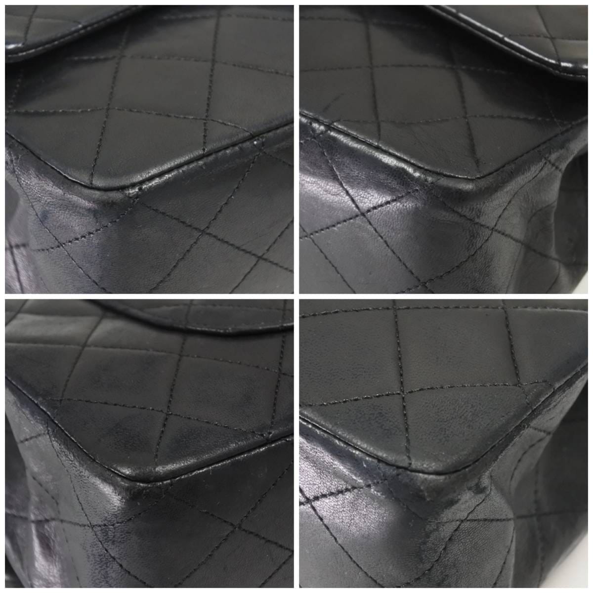 CHANEL Black Lambskin 25 Double Flap Handbag