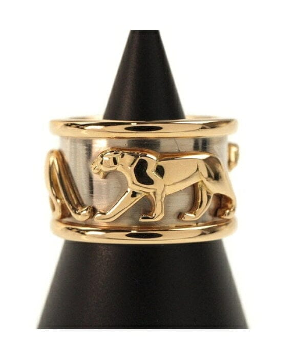 Cartier Walking Panthere 18KT White & Yellow Gold Ring Size 5