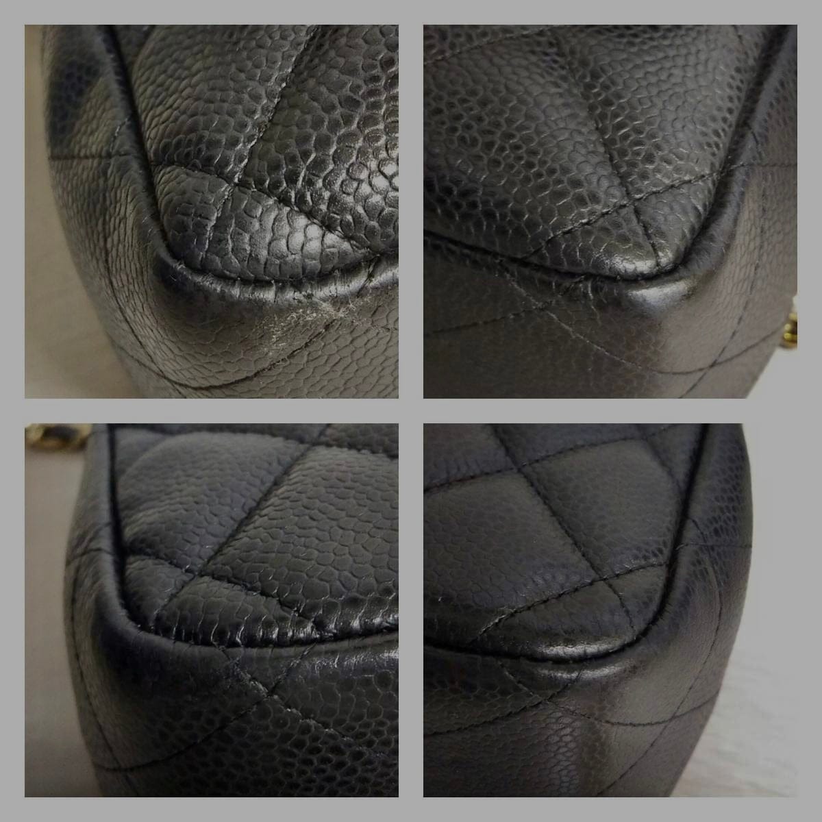 CHANEL Black Caviar Gold Hardware Jumbo 30cm Double Flap Bag