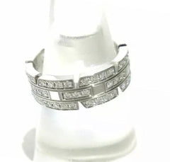 Cartier Tank Francaise Full Diamond 18KT White Gold Ring #49