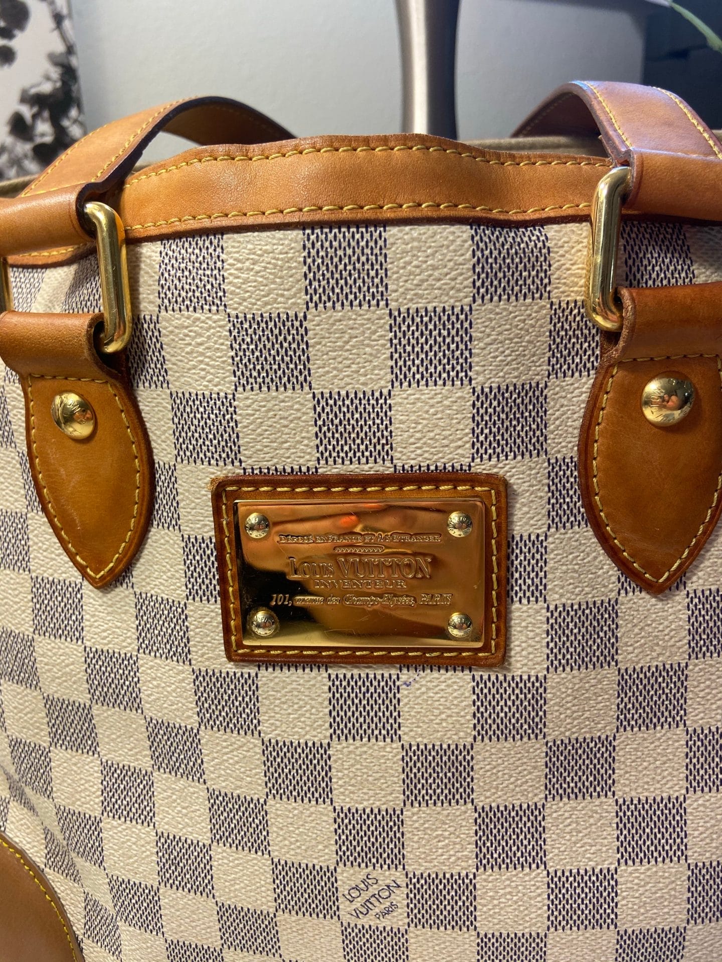 Louis Vuitton Hampstead Azur Handbag Tote